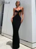 Casual Dresses FSDA Green Maxi Beach Frauen Kleid Bodycon Halter Neck Y2K Sexy Hollow Out Sommer Rückenfrei Party Club Ärmellos 221121