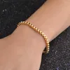 Bracelets de link Pulseira de caixa de cor de ouro de alta qualidade para mulheres e homens moda unissex charme pulseira de joias de joias acessórios