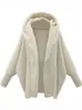 Vestes pour femmes Mode hiver femme manteau très chaud surdimensionné cardigan solide manches chauve-souris à capuche lâche manteaux en peluche pour femmes vêtements veste 221122