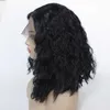 Synthetic Wigs Wig head cover small curl hot selling front lace Fashion Black Small fluffy wig 221122