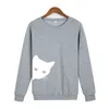 Designer Fashion Hoodie La pareja de la pareja de la pareja impresa la cabeza del gato nuevo suéter de felpa para hombres mujeres en primavera y otoño