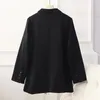 Capispalla 2022 Primavera Autunno Plus Size Abbigliamento donna Blazer Large Manica lunga Allentato Blazer casual nero Cappotto 3XL 4XL 5XL 6XL 7XL