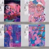 태피스트리 kawaii 홈 장식 벽 교수형 태피스트리 애니메이션 소녀 침실 배경 핑크 귀여운 패션 레이디 221122