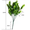 Fleurs décoratives 5 branches en plastique herbe longue fleur chrysanthème artificiel mariage pastoral pour la maison jardin fausse table décor vert