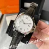 Real Photo Men Watch Base Manual Wind 42mm Leather Strap Automatic White Dial Mechanical Watches Sapphire luminescent Waterproof men's Wristwatches