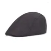 Berets Men Simple Sboy Hat Solid Color Beret Casal Street Caps للجنسين غطاء محفوظة مثمن لقبعات الربيع الشتوية