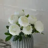 Fiori decorativi Ghirlande Seta Artificiale Peonia Bouquet Decorazione 7 Teste Rosa Blu Rosso Bianco Peonie finte Decorazioni per la casa 221122