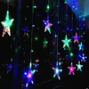 Juldekorationer Star String Lights LED Garland Fairy Curtain Light 2,5 m utomhus inomhus för sovrum hemfest bröllopsår 221122