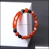 Kralen streng natuursteen prisma gefacetteerde kralen armband semi -buikligging roos quartz rode agaat gele jade yoga armbanden wris dhbqn