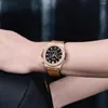 Armbanduhren Megir Original Männer Mode Casual Hublo Männliche Automatische Mechanische Uhr Reloj Hombre Top Leder Uhr Armbanduhr
