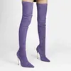 Boots Arden Furtado 2021 Новая зимняя мода Женская заостренная голова высокие каблуки замша на коленях, дамы 220906
