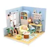 Doll House Accessories DIY KITS DIY Miniature Furniture House Wooden House with Dust Cover Assembly Home Decoration Hishafricht Homistrics 221122