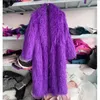 Pele feminina faux fur hjqjljsl inverno moda mulheres xlong fofo colorido mongólia casaco de pele de ovelha feminino faux furjacket festival roupas 221122