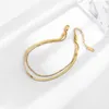 Fußkettchen Fußkettchen-Armband für Damen, modisch, geschichtet, goldfarben, Edelstahl, Fischgrätenmuster, Sommer-Fußschmuck, 6322, Q23759602