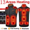 Mens Vests 17 Areas Electric Heated Usb Heating Jacket Men Women Bodywarmer Inner Heat e Chauffante 221122