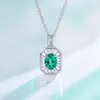 Projektant łańcuchów Moda 925 Sterling Silver Jewelry Lab Emerald Party Naszyjnik