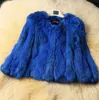 Womens Fur Faux Women Fashion Brand Design Real Genuine Natural Rabbit Coat Donna Pure Drop Jacket DFP311 221122