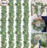 Sahte çiçek yeşillik 5 paket 6.5 feet yapay okaliptüs ile söğüt çelenk sahte asma bitki yapraklar sarmaşık bahçe düğün dekor 221122