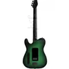 Electric guitar body and headstock shape own logo flame veneer back and head top green color center