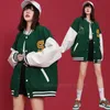 Kvinnors jackor retro amerikansk brev broderade jackor kvinnor y2k street hiphop trend baseball uniform plus size casual löst 221122