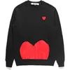 Designer Luxus Play Classic Little Red Heart Pullover Langarm Frottee Baumwolle Paar Mantel Locker Modetrend Vielseitig Top Plüsch