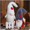 Décorations de Noël Ornements de Noël Chapeaux de coeur mignons Barbu blanc sans visage Vieil homme Gnome Poupées Elf Peluche Poupée Cadeaux de Noël pour K Dhvun