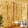 Christmas Decorations Garland Curtain For The Room Fairy Light Led Festoon 3Mx3M USB Operated Living Year Decor 221122