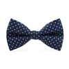 Bow ties 2022 Fashion maschi per il matrimonio doppio tessuto blu bowtie club club anniversario cravatta con scatola regalo con scatola regalo