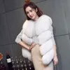 Pele feminina faux hjqjljls moda luxo colete feminino fofo curto gilet jaqueta feminina outono inverno fuzzy casaco outerwear 221122