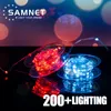 Décorations de Noël LED RGB Guirlandes lumineuses 200 Mode d'éclairage Guirlande étanche Chaîne pour décoration extérieure Vacances 221122