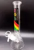 Clear Glass Bong Beaker 8,5 tums Zob Hookahs Klassisk oljebrännare Dab Rig med kvinnliga 18 mm -rör Bubbler Bubbler