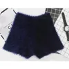 Dameshorts lente en winterdikke mohair bont hoge taille stretch gebreide laarzen warme korte broeken 221122