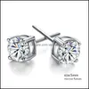 Stud Zircon Diamond Stud örhängen Sier Crystal Women Wedding Ear Rings Fashion Jewelry Gift Delivery Dhufd