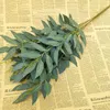 Decorative Flowers 5 Stems Willow Branch Artificial Silk Plastic Plants Fake Leaves Faux Foliage Wedding Home Garden Table Tree Decoration