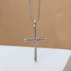 Women Diamond Necklace Cross Dy Mens Halsband Pendel Populära