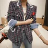 Womens Wool Blends Fashion Mulheres elegantes Tweed Outwear Casual retro bandeira de peregrina dupla pérola Lady femme Mujer Autumn Winter Coat Cashet 221122