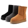 منصة الشتاء أحذية الثلج الشتاء أحذية Tazz Hot بيع AUS Classic Women Ultra Mini Snow Boot Slipper Ongper Sheepes Sheep Pur Seek Warm Boot Child 427