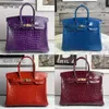 Genuine Leather Bags Birkins Handbags women handbag High end Crocodile Nile 25 30 35 Handmade H Women's Bag