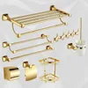 Conjunto de acessórios de banho Tuqiu Banheiro Acessórios para toalhas Towel Rack Pusher Bush Bush Ranger ganchos de material de hardware de ouro de latão