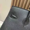 Handtasche echtes Leder BK Designer Platinum Bag Bk25/30 Black 89 Original EPSOM PALM DRUCK Kuhleder genähte Wachsfaden All Manuelle Frauenbeutel