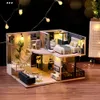 Maison de poupée Accessoires Meubles DIY Mini Maison Kit 3D En Bois Loft À Deux étages Manuel Assemblage Jouet pour Enfants Cadeaux D'anniversaire 221122