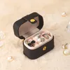 Mini Portable Jewelry Box Jewelry Organizer Display Rings Holder Pu Leather Earring Storage Boxes Wedding Present Falls