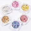 Nagelglitter 6box/set scheuvers roze decor Losse Sparkly Flakes Art Holographic Seqin Hexagon-Shape 1523