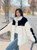 Kobiet futra futra zima 2022 Koreańska moda luźna motekowa kurtka zamek o zwyczajowym ciepłym faux z długim rękawem damskie kurtki F35