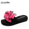 Xmistuo Brand Women Women Cool Floral Slippers Elastic Word с красочной дугой плоской открытой удобной антислипной повседневные пляжные сандалии J220716