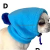 Abbigliamento per cani Cappello caldo per cani Berretto per animali di colore puro con piccola palla per capelli Abbigliamento Cappelli Dstring Regolazione Inverno Casual Stampa leopardata Animali domestici He Dhmmq