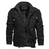 Men's Jackets Winter Fleece Men Casual Thick Thermal Coat Army Pilot Air Force Cargo Outwear Hooded Mens Clothes 221122