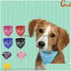 Hundehalsbänder Leinen Hund Halstuch Bandana Triangar Blumendrucke Katzenhalsbänder Mode Doggy Halsketten Fit Party Dekoration Plus Si Dhbxv