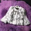 Womens Fur Faux Women Fashion Brand Design Real Genuine Natural Rabbit Coat Donna Pure Drop Jacket DFP311 221122