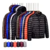 Men's Down Parkas Brand Autumn Winter Light Jacket Fashion Hooded Short Ultra-thin Lightweight Youth Slim Coat Jackets 221122